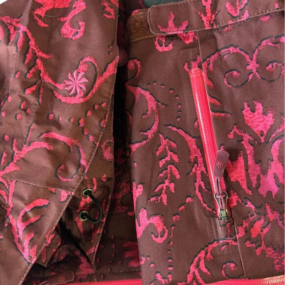 Athleta Twin Tip Ski Jacket in Port Wine Snow Scroll Ski Snowboard Jacket Size M - Picture 3 of 16